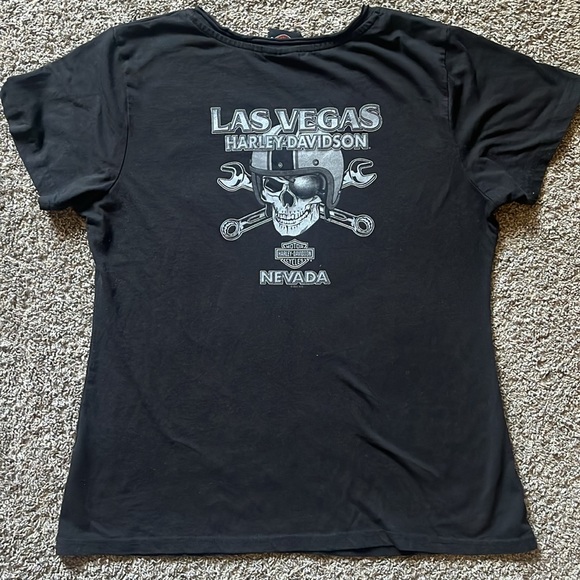 Women’s Harley Davidson Black V-Neck Tee Size L - Picture 4 of 4